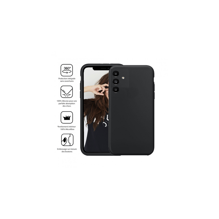 JAYM - Coque Silicone Premium Noire pour Xiaomi Redmi 10C 4G - 100% Silicone et Microfibre - Renforcée et Ultra Doux