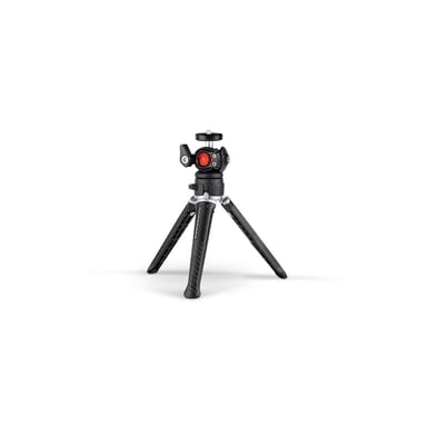 Mini-trípode Schneider SCVP010 rótula 90° altura 105-178 mm carga 2 kg Negro con acentos rojos y detalles plateados