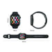Montre intelligente iWear G5 Aluminium Sport BT Call avec moniteur de fréquence cardiaque et d'oxygène sanguin + bracelet supplémentaire noir