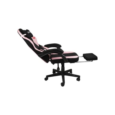 Chaise gaming de bureau Konix Hello Kitty coussin lombaire mousse mémoire 0–150° avec repose-pied base classe 4 360° Noir/Rose
