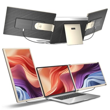SIAVIALA S6 - Écran Triple Portable 15,6 Pouces avec Deux Écrans Supplémentaires pour Station de Travail