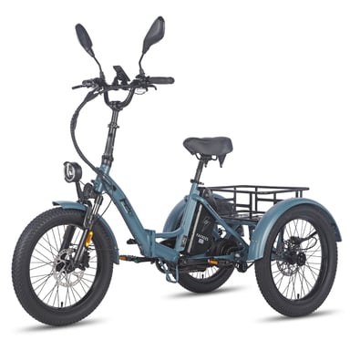 FAFREES F20 Mate Triciclo Eléctrico - Motor 500W Batería 48V21AH Frenos Hidráulicos Neumáticos De 20 Pulgadas - Gris azul