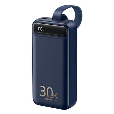 Remax RPP-522 30000mAh Power Bank 2x USB 20W + 22,5W PD USB-C QC Quick Charge LCD Azul