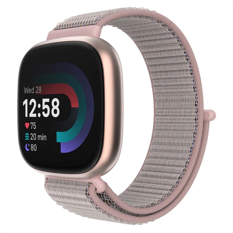 imoshion Bracelet en nylon avec fermeture velcro pour Fitbit Versa 3 / 4 Neuf