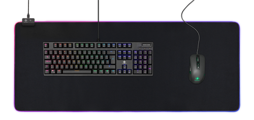 DELTACO GAMING - DMP310 - Alfombrilla de ratón XL RGB, 4mm de grosor, 900x360mm