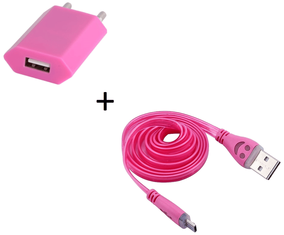 Pack Chargeur pour Manette Playstation 4 PS4 Smartphone Micro USB (Cable Smiley LED + Prise Secteur