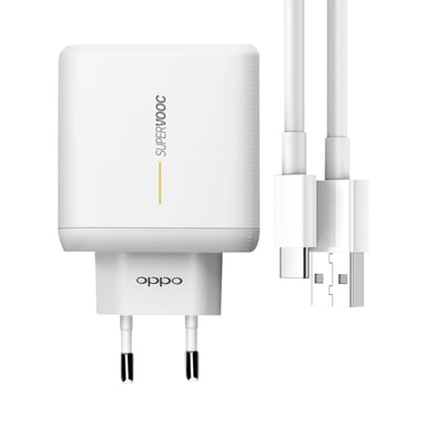 Chargeur Oppo USB SuperVOOC 65W + Câble USB vers USB-C modèle VCA7GACH