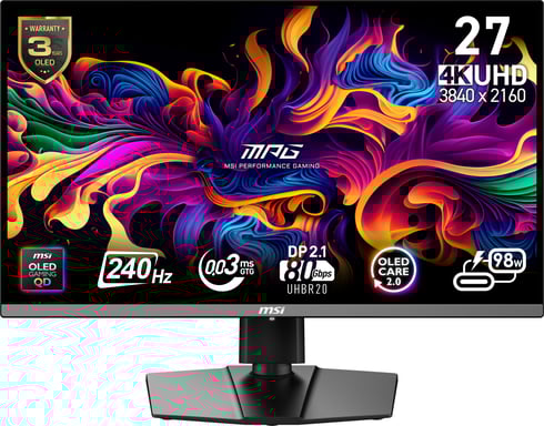 MSI MPG 272URX QD-OLED écran plat de PC 67,3 cm (26.5'') 3840 x 2160 pixels 4K Ultra HD Noir