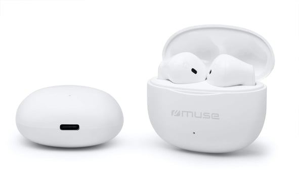 Muse M-270 TWS auricular y casco Auriculares True Wireless Stereo (TWS) Dentro de oído Llamadas/Música Bluetooth Blanco