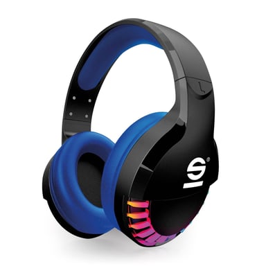Sparco SPWHEADPHONE écouteur/casque Sans fil Arceau Jouer USB Type-C Noir, Bleu