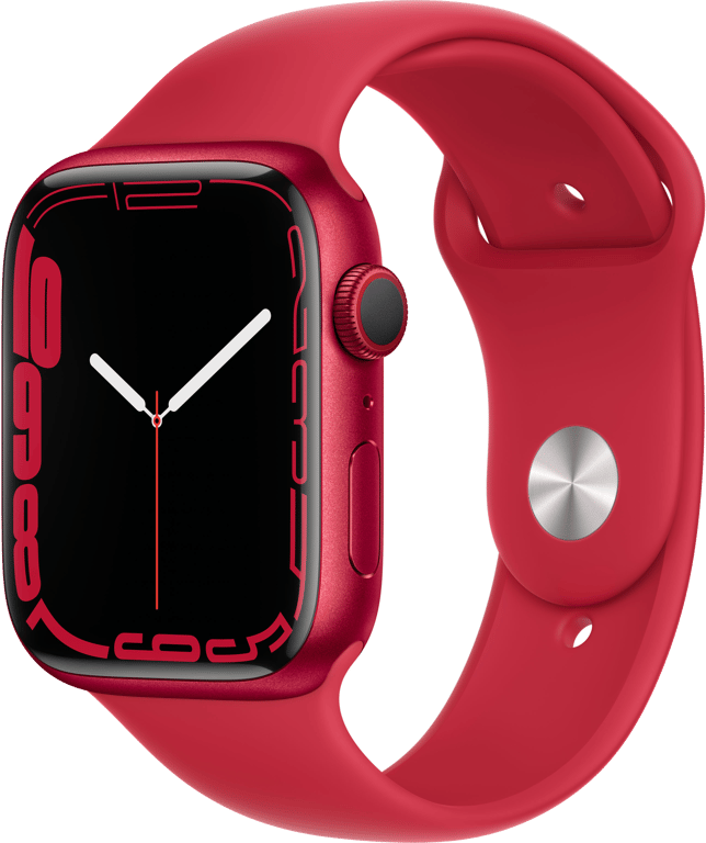 Watch Series 7 (GPS) Boîtier en Aluminium (Product) Red de 45 mm, Bracelet Sport (Product) Red