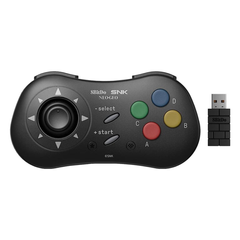 8Bitdo Bluetooth Style SNK Neo Geo Controller - compatible PC Windows, Android/Neo Geo Mini - Negro