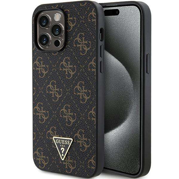 Étui Guess pour iPhone 15 Pro 6.1  noir étui rigide 4G Triangle Metal Logo - Neuf