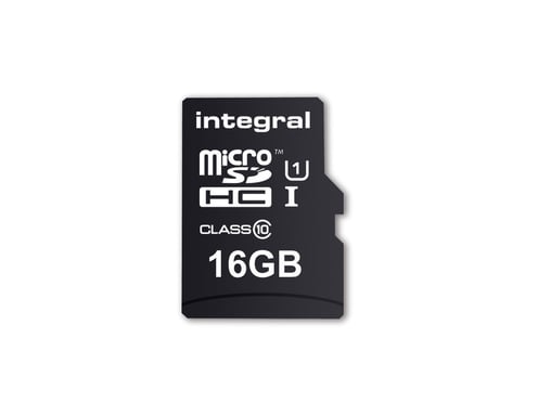 Integral UltimaPro 16 GB MicroSDHC Classe 10 Scheda di memoria fino a 90 MB/s, valutazione U1 Nero 16 GB MicroSD UHS-I
