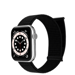Bracelet en nylon à boucle auto-agrippante compatible avec Apple iWatch, confortable et résistant à la transpiration Black S