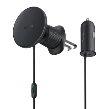 Baseus CW01 Supporto magnetico per auto - Porta telefono per auto - Griglia di ventilazione - Magnetico e MagSafe - Caricabatterie wireless - Nero