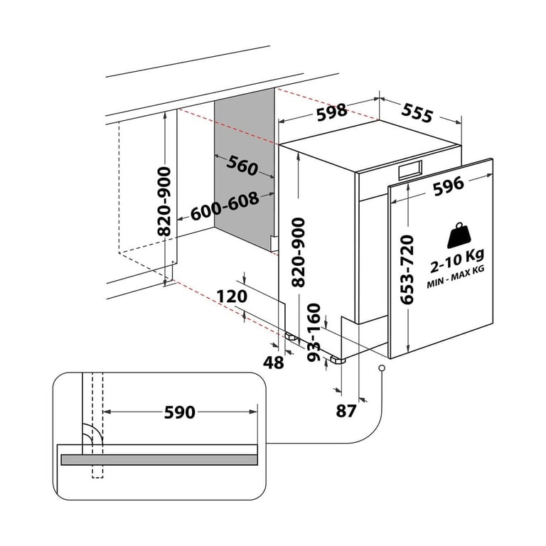 Hotpoint H2I HKD526 Entièrement intégré 14 couverts Neuf - vue 3