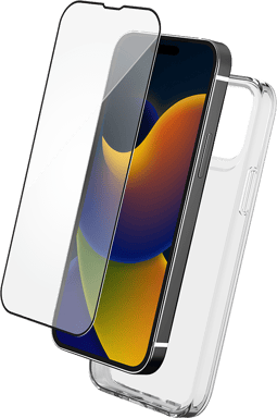 Pack iPhone 15 Plus Accessoires Coque Transparente + Verre trempé + SmartFrame™ Bigben