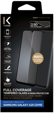 Protezione dello schermo in vetro temperato (100% di copertura della superficie) per Samsung Galaxy A20 2019, nero
