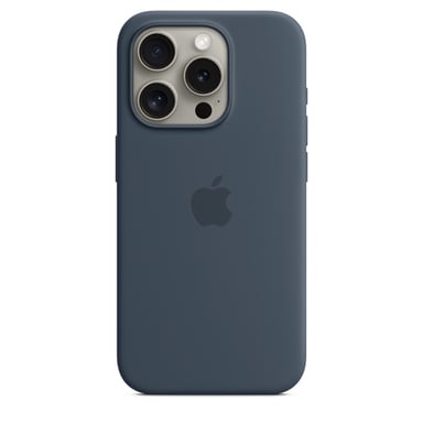 Custodia in silicone con MagSafe per iPhone 15 Pro Storm Blue
