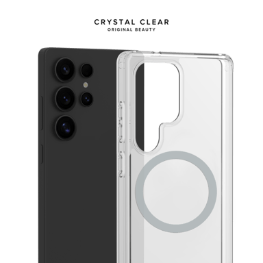 Custodia magnetica antiurto invisibile realizzata con il 75% di plastica riciclata per Samsung Galaxy S25 Ultra 5G, trasparente