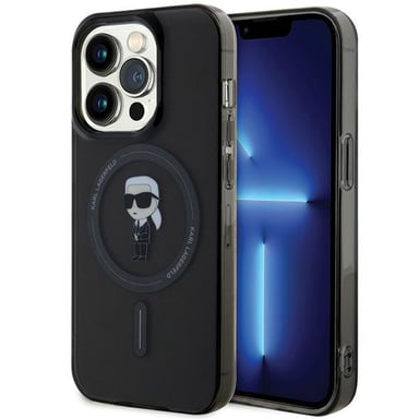 Custodia Karl Lagerfeld Ikonik MagSafe per iPhone 14 Pro, nera