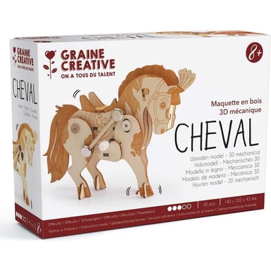 Modelo mecánico 3D de madera para montar - Caballo