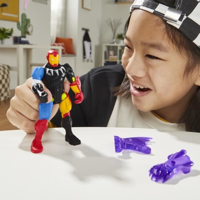 MixMashers Iron Man, figurine 12 cm personnalisable a mélanger et combiner avec accessoires, Marvel, des 4 ans - Neuf