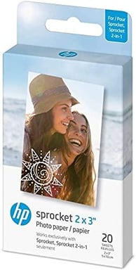 Paquete de 20 hojas de papel HP Sprocket 2x3