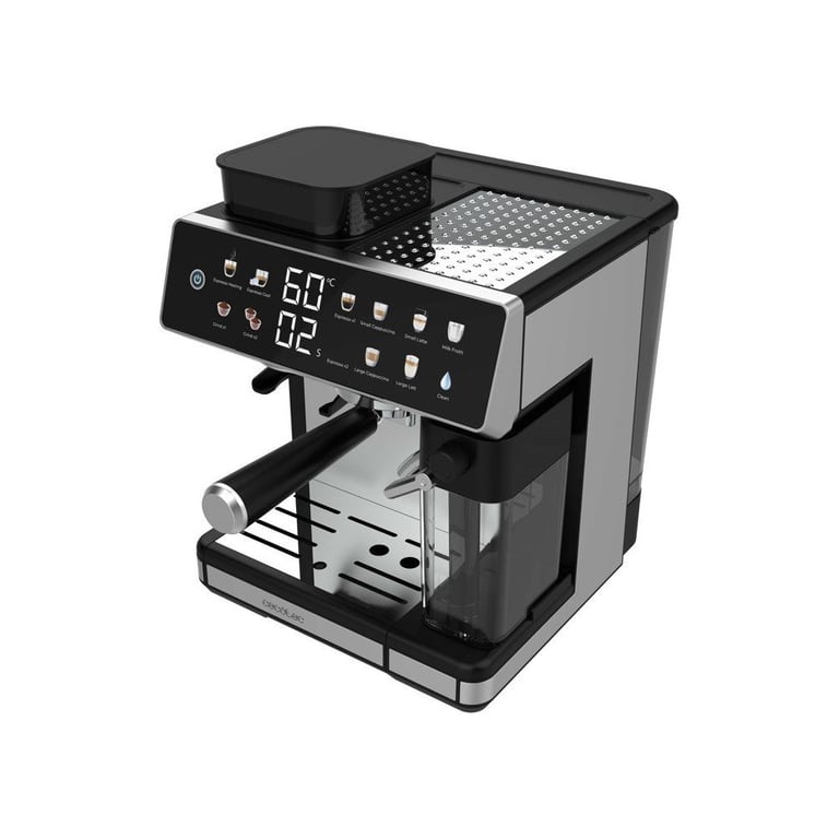 Machine expresso CECOTEC Power Espresso 20 Barista Grind & Latte 1350 W Inox/Noir avec moulin intégré - Neuf