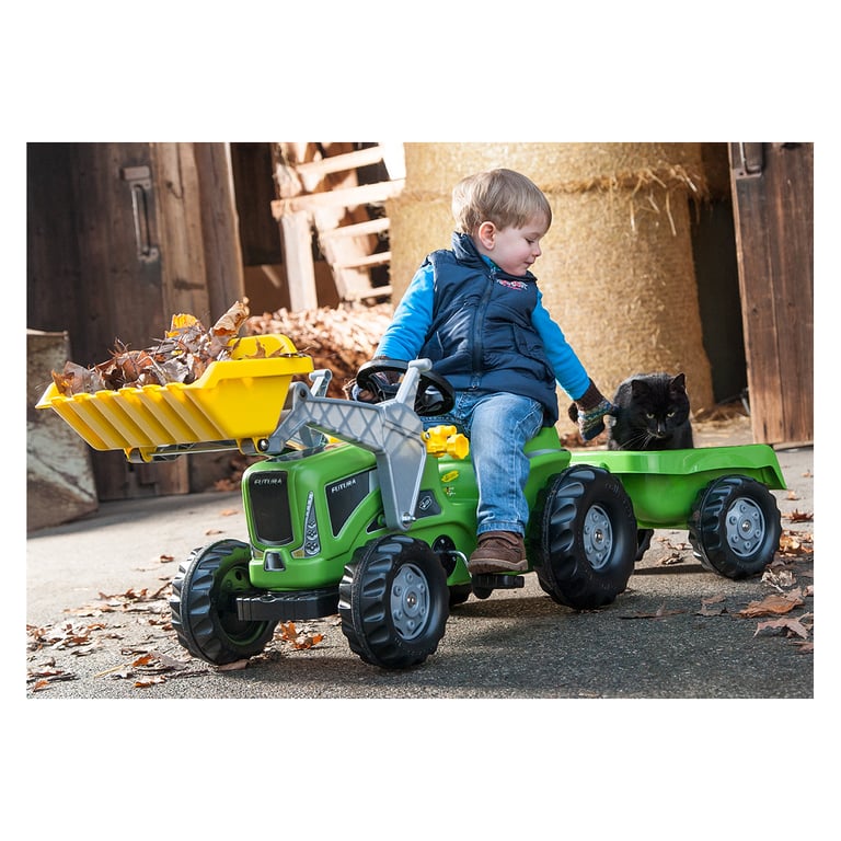 Rolly Toys 63 003 5 Tracteur à pédales Kiddy Futura Pelle avant remorque - vue 3