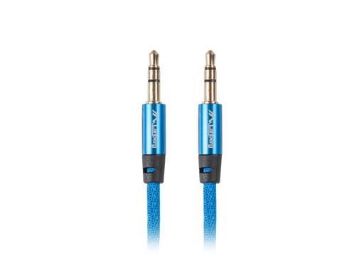 Lanberg CA-MJMJ-10CU-0020-BL câble audio 2 m 3,5mm Bleu - Neuf