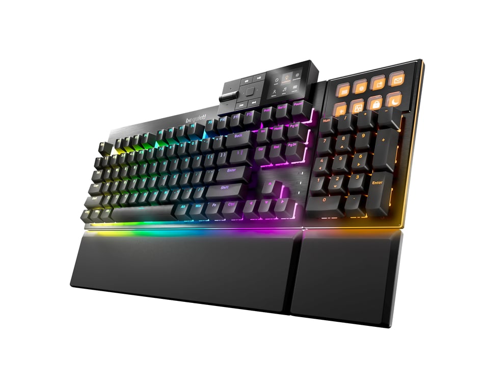 Clavier gaming BE QUIET! Mount Silent Pavé détachable Media Dock Switches hot swap silencieux