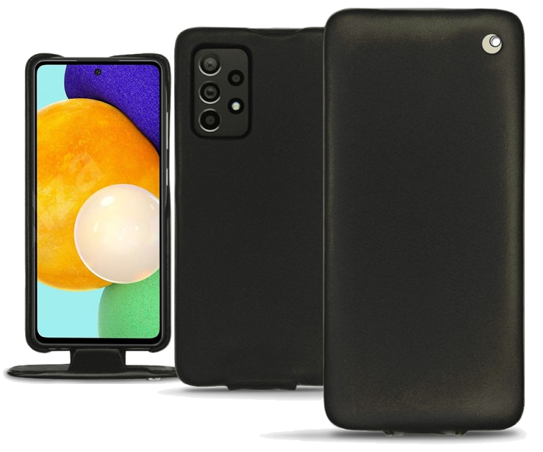 Housse cuir Samsung Galaxy A52 - Rabat verticalNoir