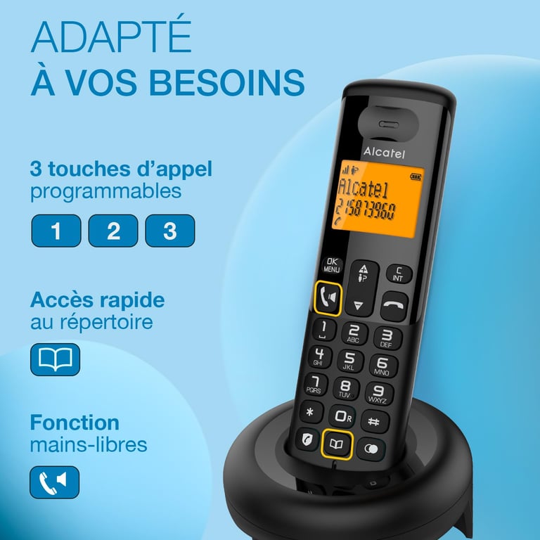 Téléphone Sans Fil Solo E260 Alcatel 1 Combiné - vue 4
