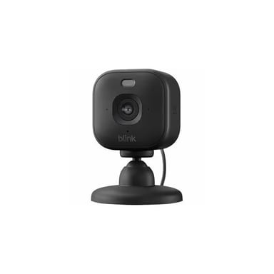Telecamera Mini 2K+ (nuova generazione) | Telecamera di sorveglianza domestica da alimentazione con risoluzione video 2K, zoom 4x, visione notturna a colori | Funziona con Alexa | 1 telecamera – Nero