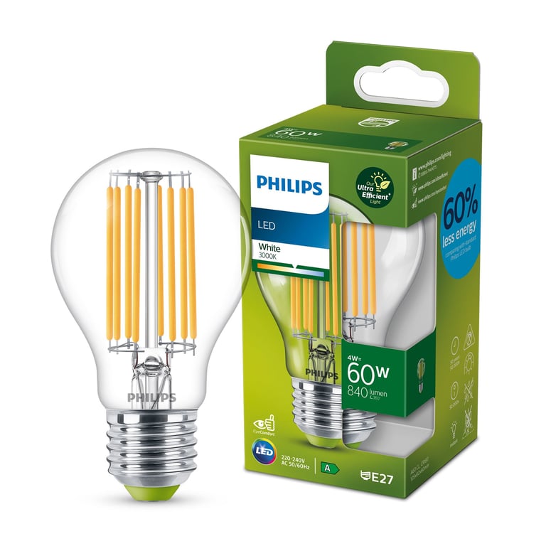 Ampoule LED E27 A60 840lm 4/ Philips .6 x H.10 5 cm