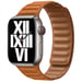 Leather Link pour l'Apple Watch Series 1-9 / SE - 38/40/41 mm / Series 10 - 42 mm - Taille S/M - Golden Brown