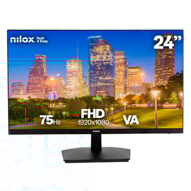 Nilox MONITOR 23.8'' NXM24FHD11 LED FHD 75HZ 16:9 5MS HDMI/VGA pantalla para PC 61 cm (24'') 1920 x 1080 Pixeles Full HD Negro