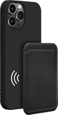 Coque MagSafe pour iPhone 14 Pro Card Slot Silicone + Porte-carte magnétique Noire Bigben