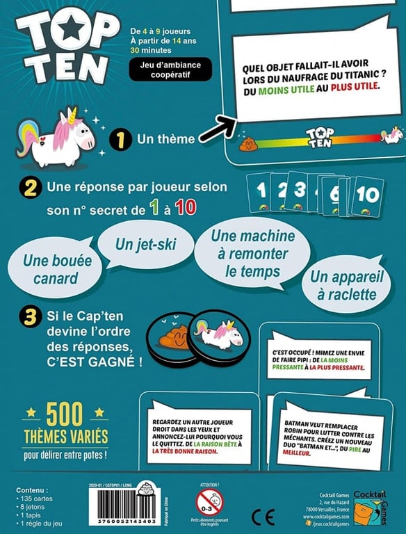 Jeu De Société Top Ten Asmodee La Boite - vue 6