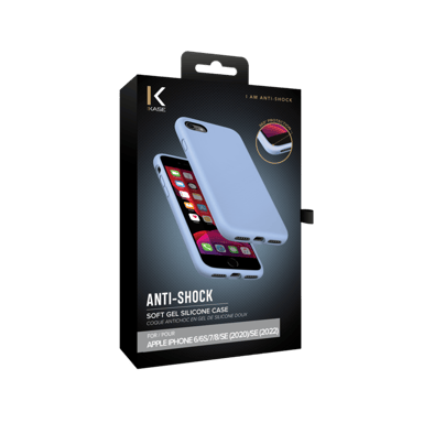 Funda antichoque de gel de silicona suave para Apple iPhone 7/8/SE 2020/SE 2022, Azul lila