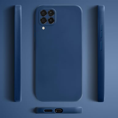 Moozy Lifestyle. Coque conçue pour Huawei P40 Lite, bleu nuit – Coque en silicone liquide avec finition mate et doublure en microfibre douce.