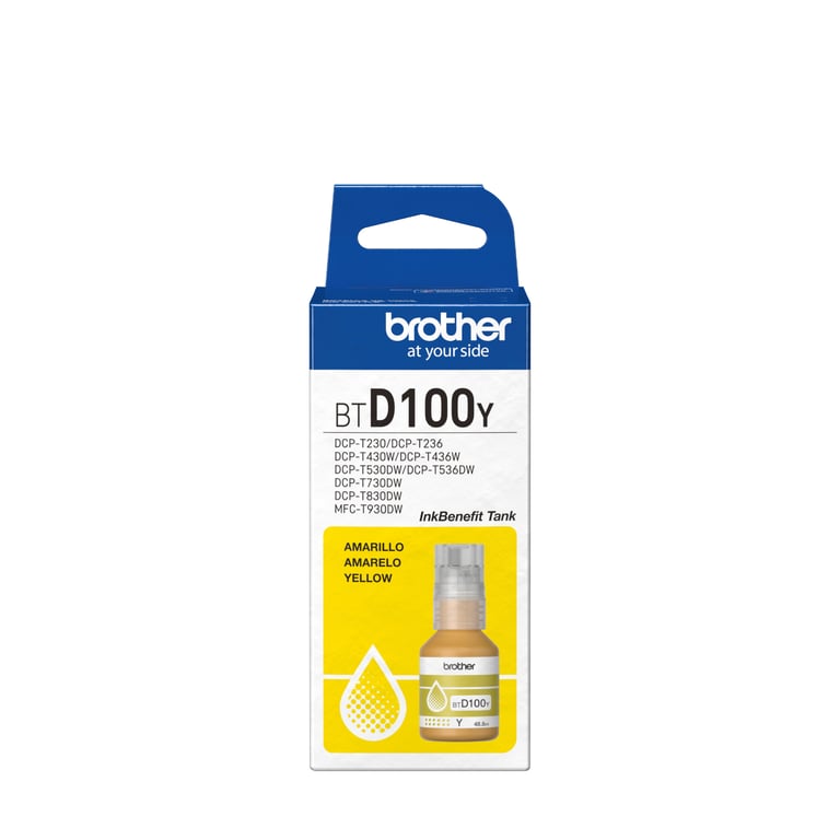 Brother BTD100Y 48.8 ml haute capacité jaune original boîte de suspension recharge d'encre pour Brother DCP T530DW DCP T730DW MFC T930DW - vue 2