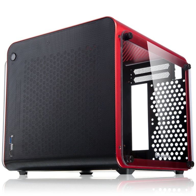 Raijintek METIS EVO TG Mini ITX Gehäuse Tempered Glass rot - vue 5