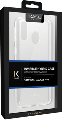 Coque hybride invisible pour Samsung Galaxy A40 2019, Transparente