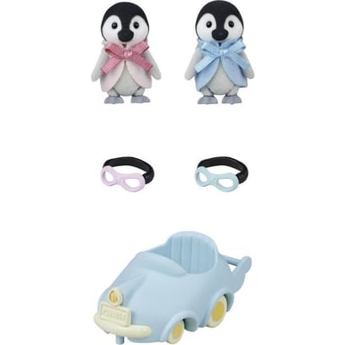 Poupée - Les jumeaux Pingouin - Voiture et lunettes - Articulés - Neuf