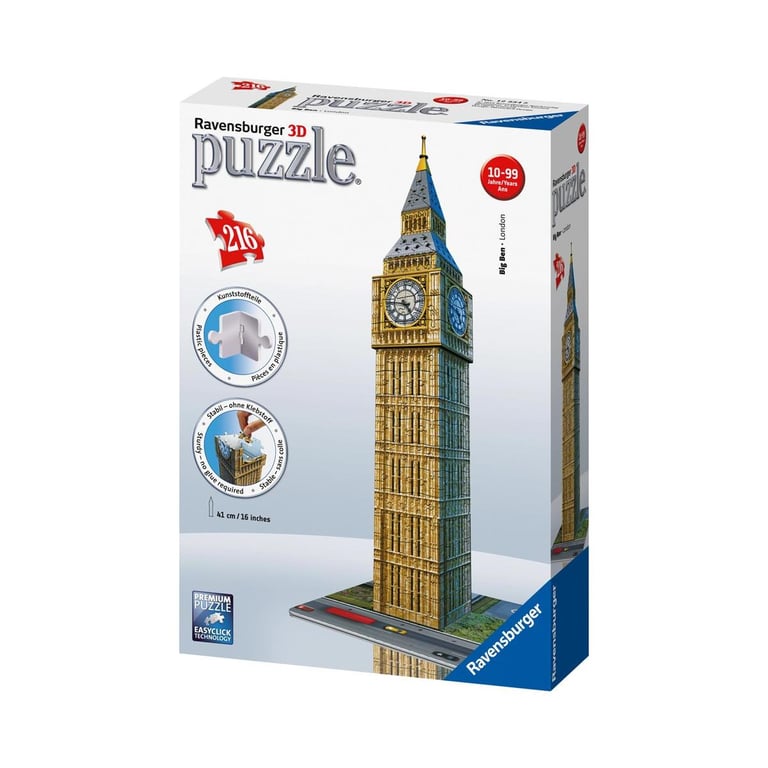 Puzzle 3D 216 pièces : Big Ben Londres Ravensburger France - vue 3