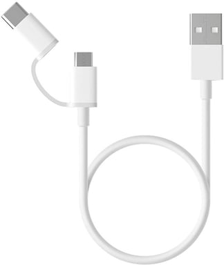 Cable Xiaomi USB 2.0 vers type C & Micro B M/M 1m (Noir)