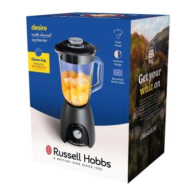 Blender - RUSSEL HOBBS - Desire Matte Charcoal - 650 W - 2 vitesses + Pulse - Noir